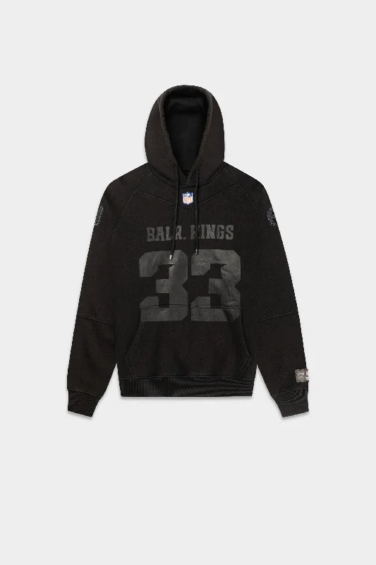 Men’s soft heathered sweatshirt-NFL x BALR. Washed Box Hoodie Jet Black