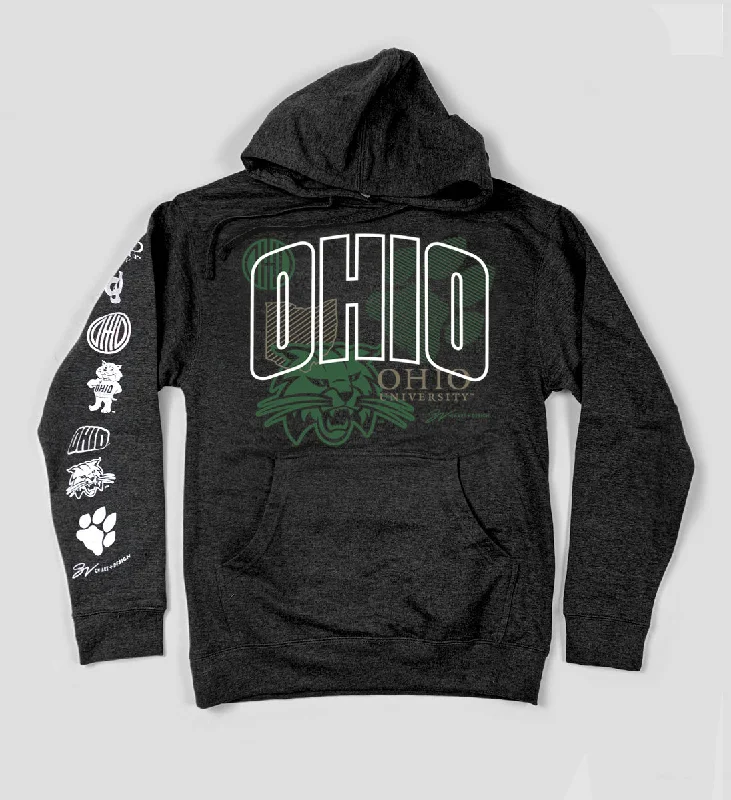 Men’s vintage faded hoodie-Ohio University Tradition Hooded Sweatshirt