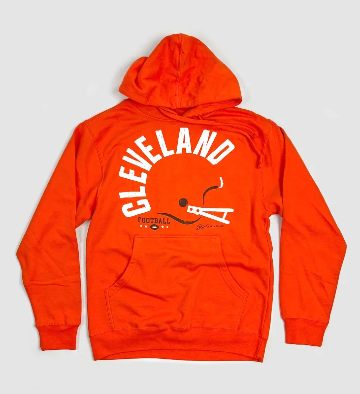 Men’s casual split sweatshirt-Orange Bold Type Hooded Sweatshirt