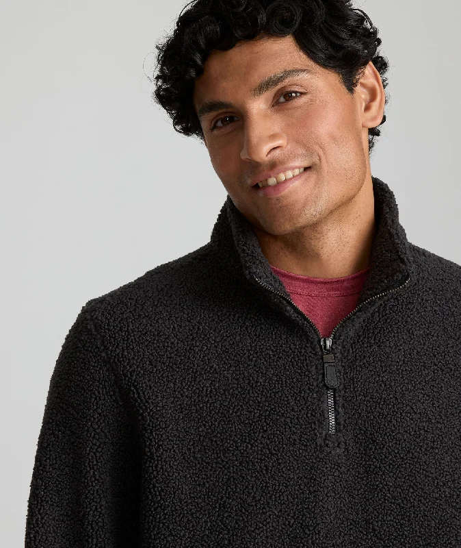 Men’s breathable jersey hoodie-Sherpa Quarter-Zip Sweater