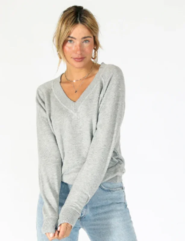 Men’s comfy panel hoodie-Sinead Sweatshirt, Heather Grey