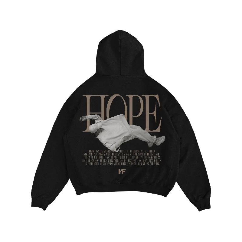 Men’s comfy heathered hoodie-PRE-ORDER - Premium Heavyweight Black "HOPE" Hoodie