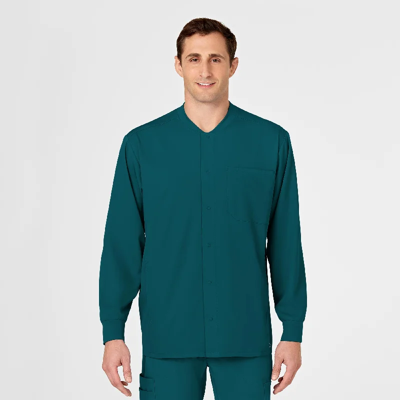 Men’s stylish barn jacket-PRO Men's Snap Front Scrub Jacket - Caribbean