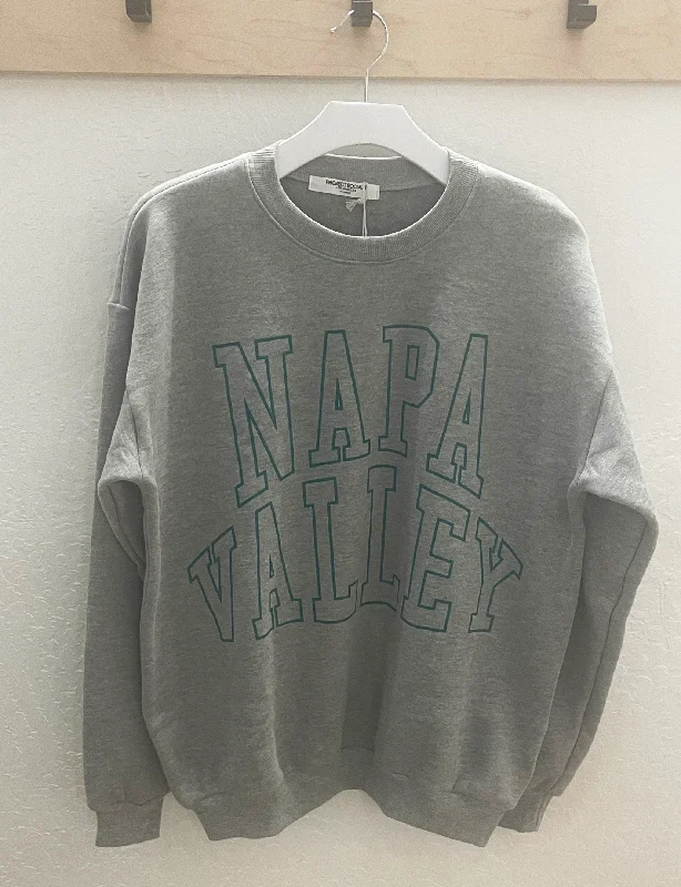 Men’s comfy heathered hoodie-Napa Valley Sweatshirt, Heather Grey