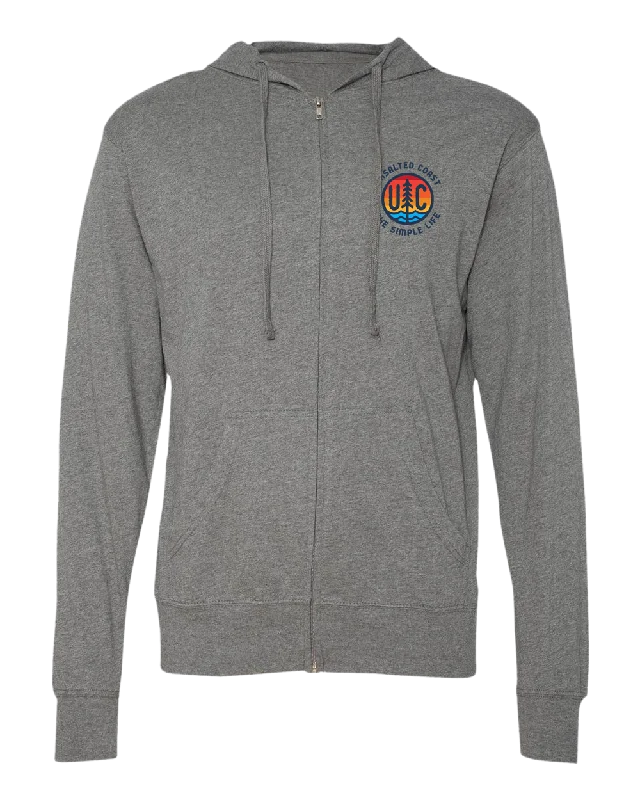 Men’s lightweight bamboo hoodie-Simple Life Zip