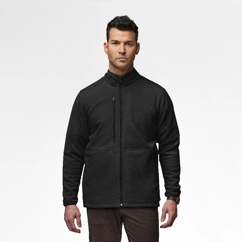 Men’s bold coach coat-Slate Men's Micro Fleece Zip Jacket - Black