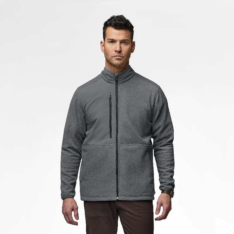 Men’s bright shacket coat-Slate Men's Micro Fleece Zip Jacket - Pewter