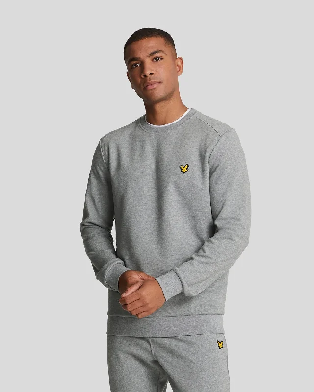 Men’s comfy marled hoodie-Sports Crew Neck Fly Fleece Sweatshirt