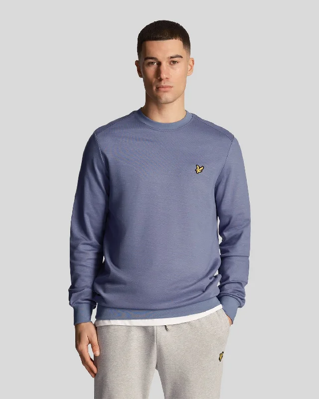 Men’s casual french-terry sweatshirt-Sports Crew Neck Fly Fleece Sweatshirt