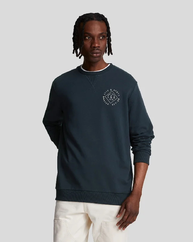 Men’s modern acid-wash sweatshirt-Stamp Crew Neck Sweatshirt