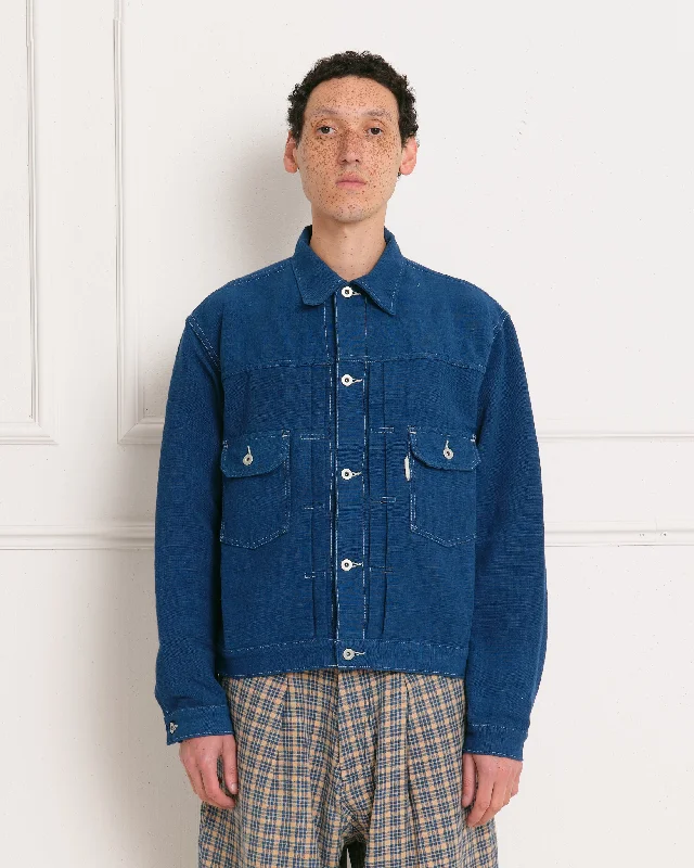 Men’s durable donkey jacket-Tuesday Jacket - Indigo Handloom