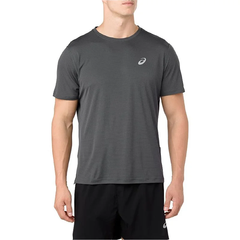 Men’s slim-fit ombre shirt-ASICS Mens Silver Performance Basic T-Shirt, Black, XX-Large