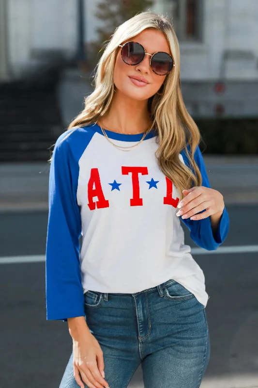 Men’s durable marled shirt-ATL Star Raglan Tee