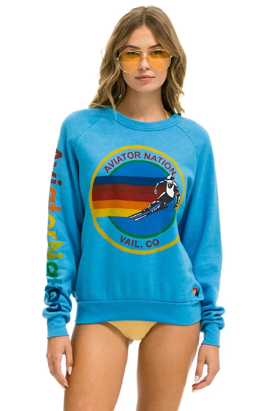 Men’s soft polka-dot top-AVIATOR NATION VAIL SWEATSHIRT - OCEAN