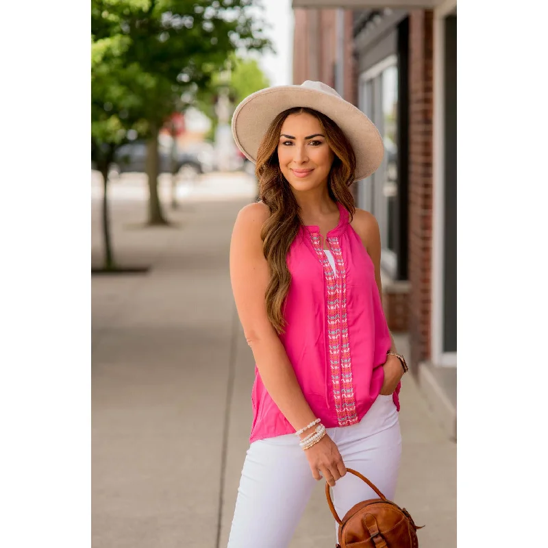 Men’s trendy raglan tee-Aztec Stitched Halter Tank