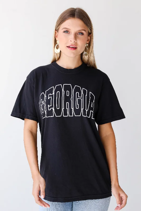 Men’s breathable slub top-Black Georgia Tee