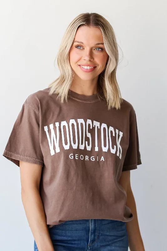 Men’s breathable modal top-Brown Woodstock Georgia Tee