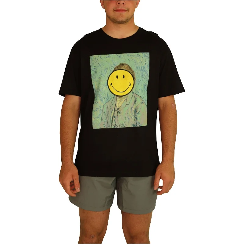 Men’s lightweight modal tee-Elevenparis Mens Van Gogh Smiley Graphic T-Shirt