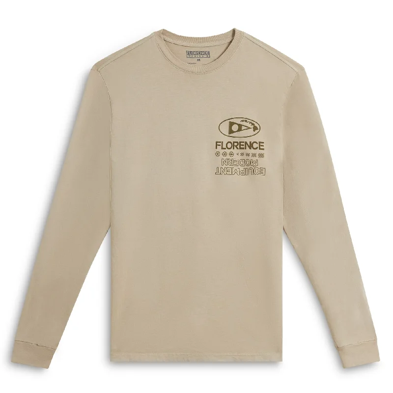 Men’s lightweight modal tee-Florence Marine X Decal L/S Tee-Tan