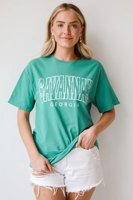 Men’s casual ombre shirt-Green Savannah Georgia Tee