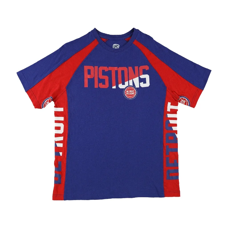 Men’s lightweight chevron shirt-Hands High Mens Detroit Pistons Graphic T-Shirt, Blue, Large