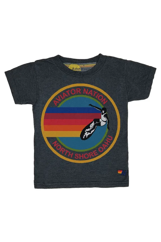 Men’s soft modal tee-KID'S AVIATOR NATION NORTH SHORE TEE - CHARCOAL