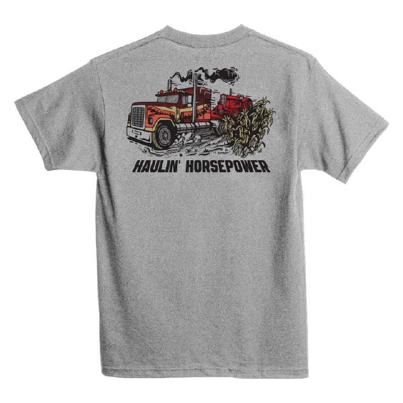 Men’s relaxed heathered shirt-Haulin' Horsepower