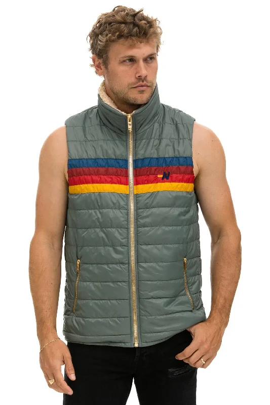 Men’s trendy ombre shirt-MEN'S 4 STRIPE VEST SHERPA - SEDONA