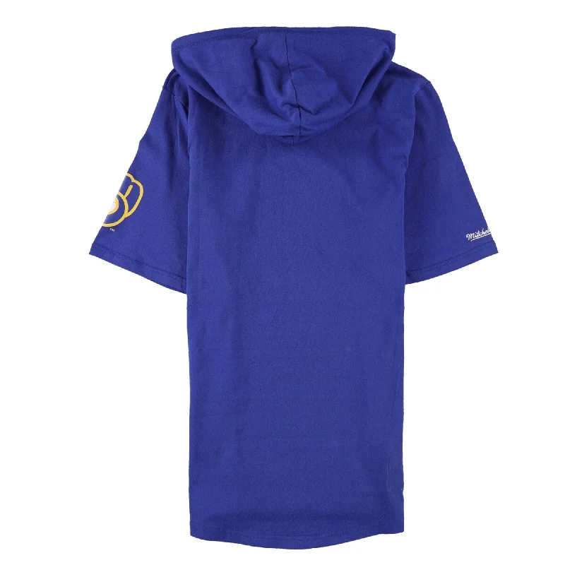 Men’s slim henley short-sleeve tee-Mitchell & Ness Mens Hooded Brewers Graphic T-Shirt