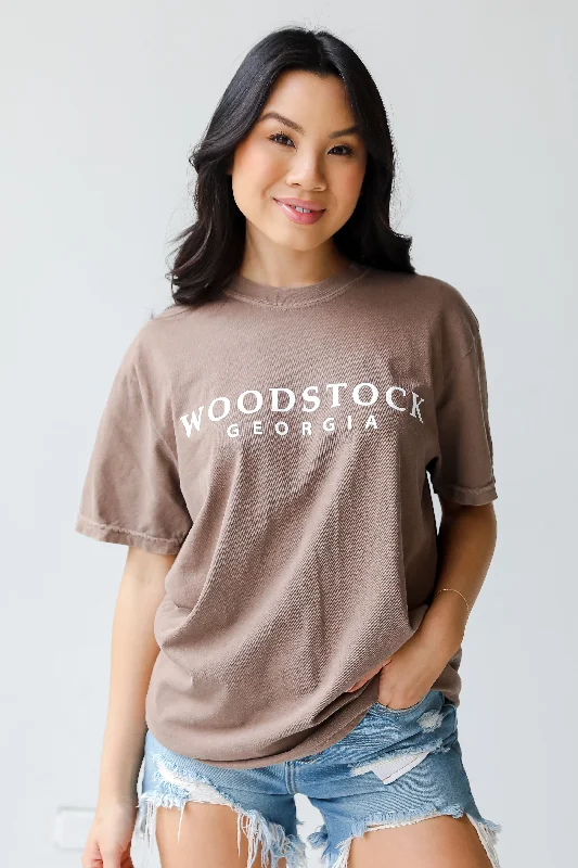 Men’s modern chevron short-sleeve tee-Mocha Woodstock Georgia Tee