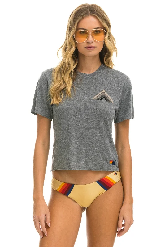 Men’s stylish tribal shirt-MOUNTAIN STITCH BOYFRIEND TEE - HEATHER GREY // GREY