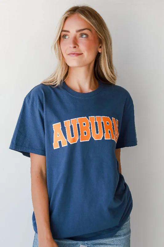 Men’s slim-fit pique tee-Navy Auburn Tee