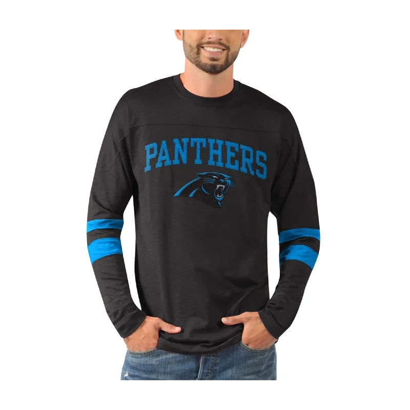 Men’s slim-fit raglan top-Nfl Mens Carolina Panthers Old School Embellished T-Shirt