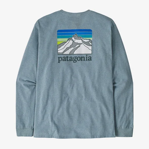 Men’s casual ombre shirt-Patagonia L/S Line Logo Ridge Responsibili-Tee-Thermal