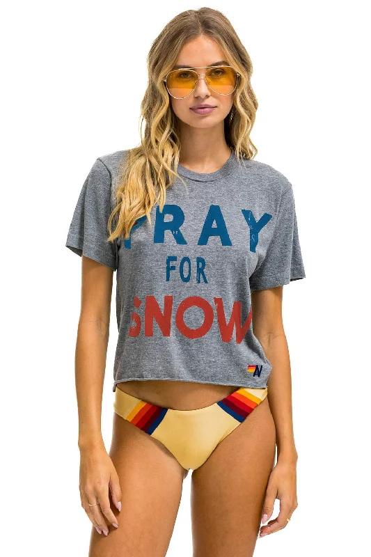 Men’s relaxed slub shirt-PRAY FOR SNOW BOYFRIEND TEE - HEATHER GREY