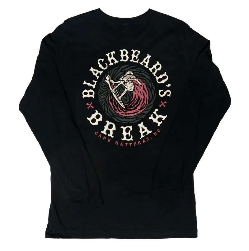 Men’s breathable dri-fit shirt-REAL Blackbeard's Break L/S Tee-Black