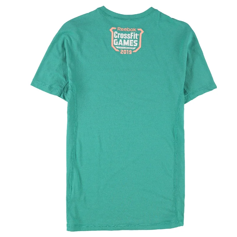 Men’s modern heathered shirt-Reebok Mens Crossfit Games 2019 Graphic T-Shirt, Green, X-Small