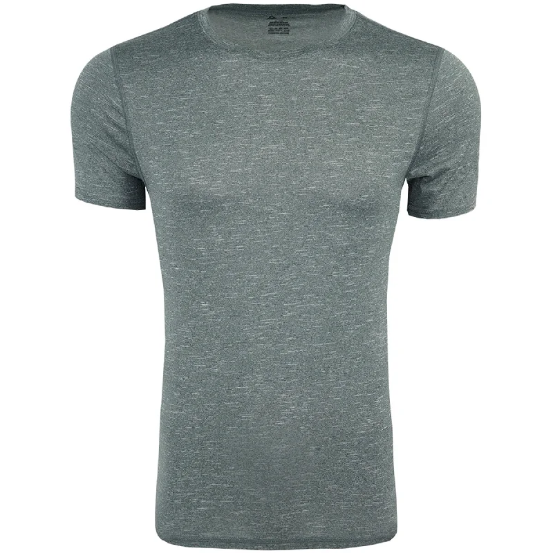 Men’s lightweight tribal shirt-Reebok Mens Performance Base Layer Basic T-Shirt, Grey, Medium