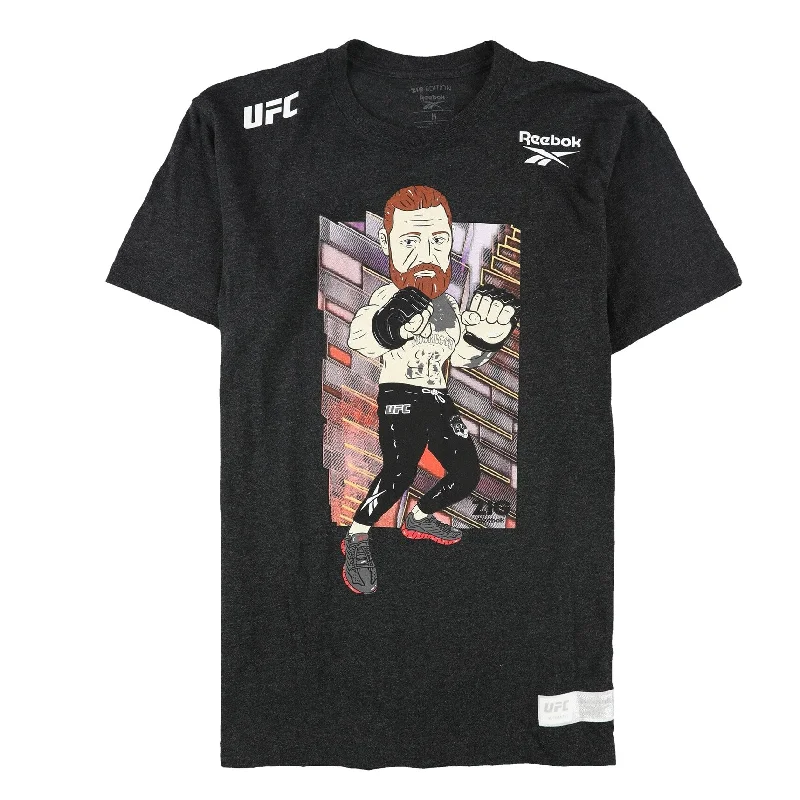 Men’s trendy henley tee-Reebok Mens UFC McGregor Graphic T-Shirt, Black, Medium