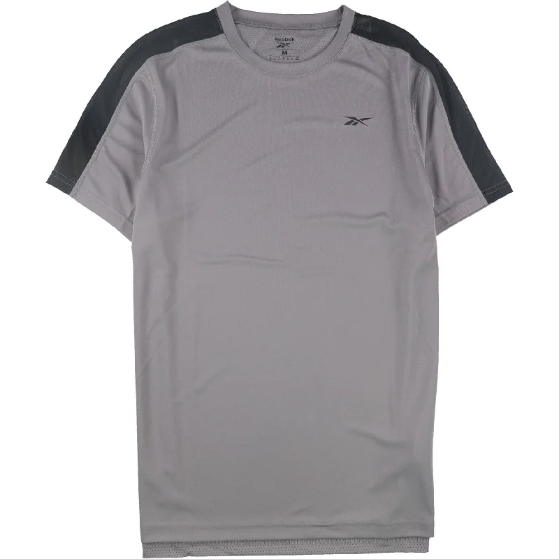 Men’s slim-fit ombre shirt-Reebok Mens Workout Ready Tech Basic T-Shirt, Grey, Small