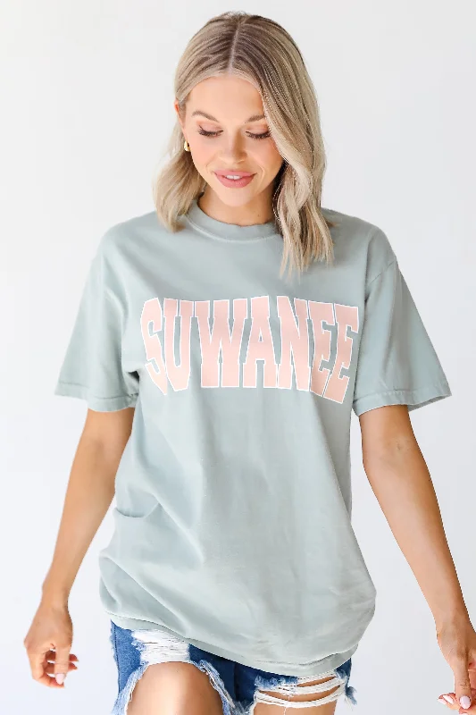 Men’s modern distressed shirt-Sage Suwanee Tee