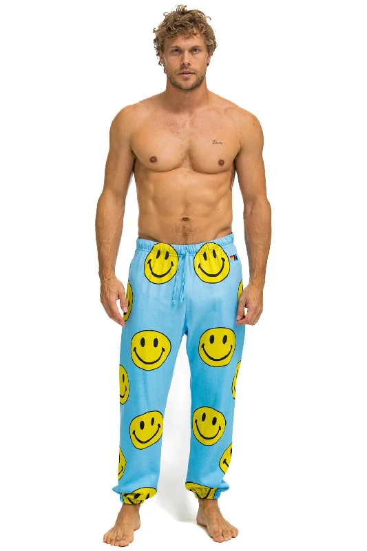 Men’s bright chevron tee-SMILEY REPEAT MENS SWEATPANTS - SKY