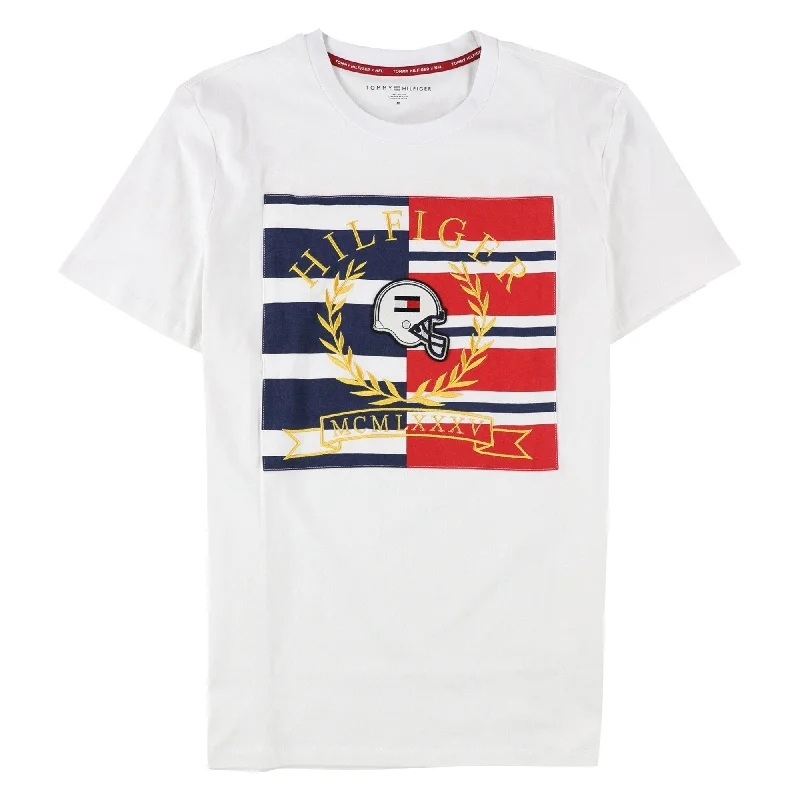 Men’s modern tribal tee-Tommy Hilfiger Mens Green Bay Packers Graphic T-Shirt, White, Medium