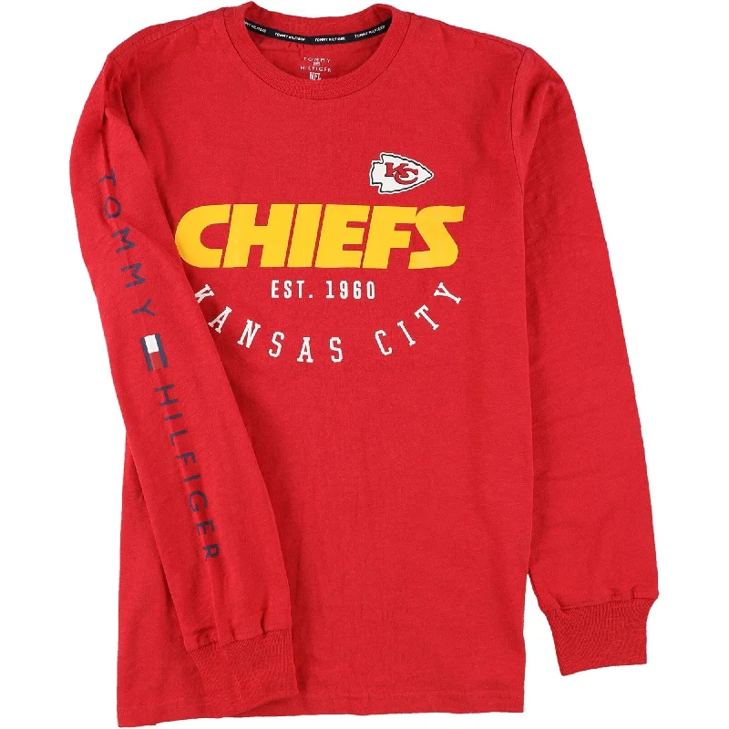 Men’s durable dri-fit top-Tommy Hilfiger Mens Kansas City Chiefs Graphic T-Shirt, Red, Medium