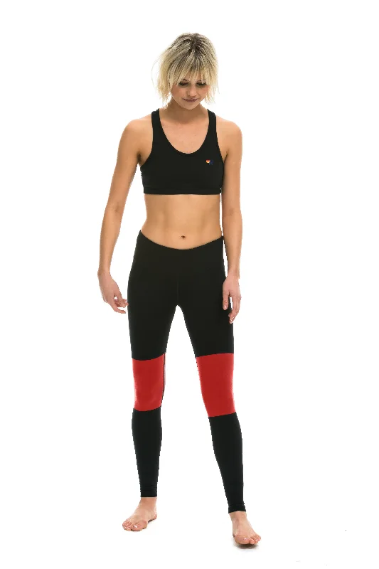 Men’s breathable modal tee-SPRINTER FULL LENGTH LEGGINGS - BLACK // RED