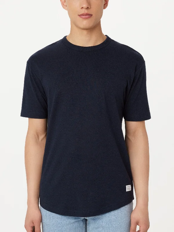 Men’s bold slub short-sleeve top-The Relaxed Hemp T-Shirt in Deep Blue