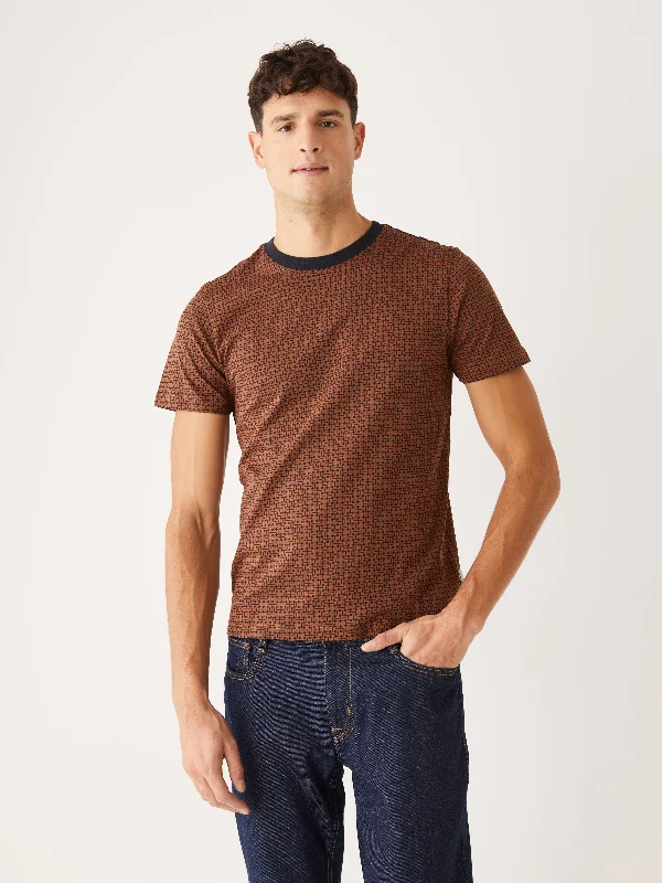 Men’s relaxed marled top-The Graphic Slim Fit T-Shirt in Tortoise Brown