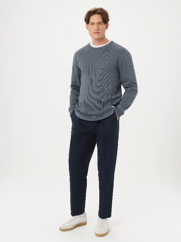 Men’s relaxed heathered shirt-The Long Sleeve Waffle T-Shirt in Dark Grey