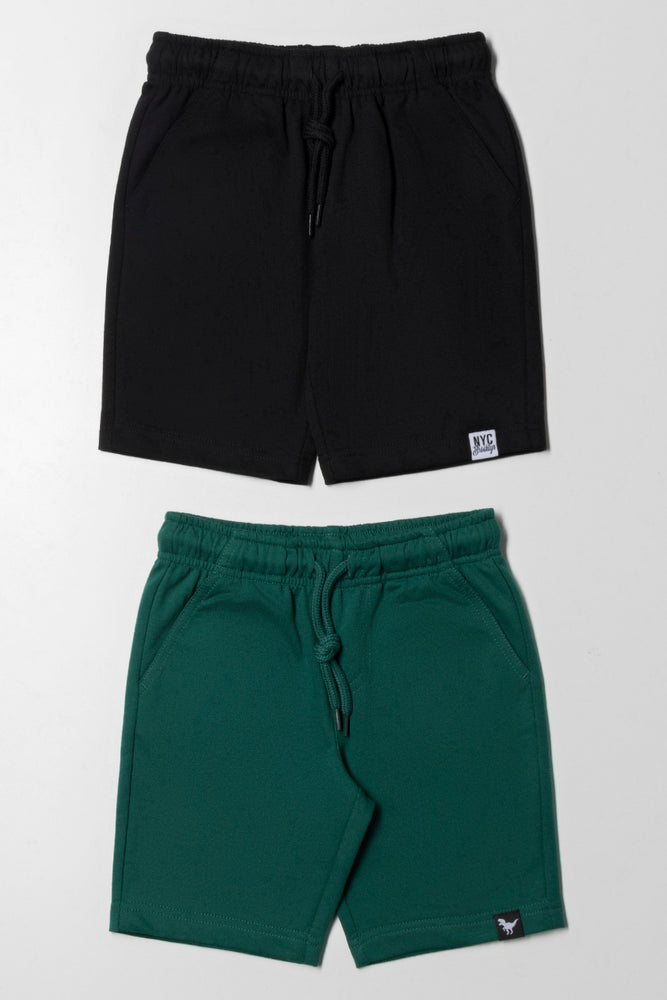 Men’s lightweight poplin trousers-2 Pack Shorts Black And Green