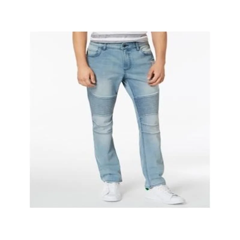 Men’s relaxed carpenter pants-American Rag Men's Denim Destroyed Slim Jeans Blue Size 33X30